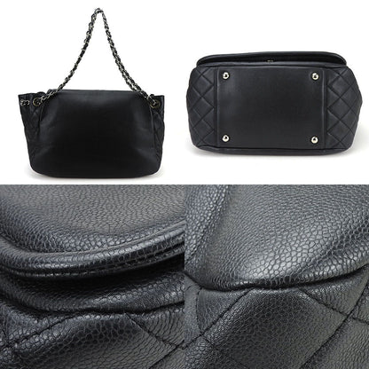 CHANEL Shoulder Bag Caviar skin black ChainShoulder