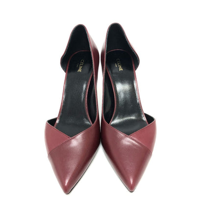 CELINE pumps leather wine-red Cross Leather Women 36