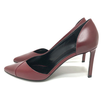 CELINE pumps leather wine-red Cross Leather Women 36