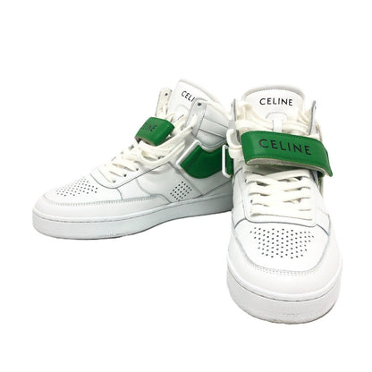 CELINE sneakers leather white velcro strap mens 39