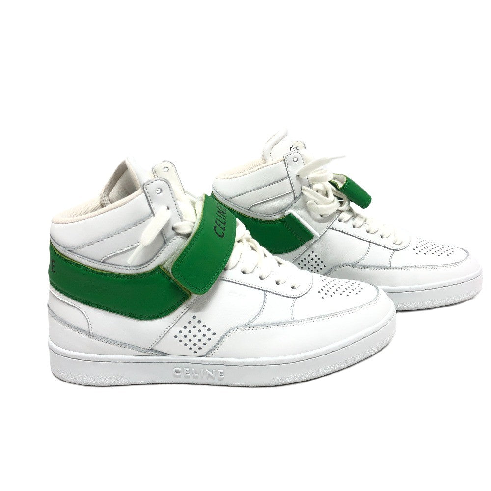 CELINE sneakers leather white velcro strap mens 39