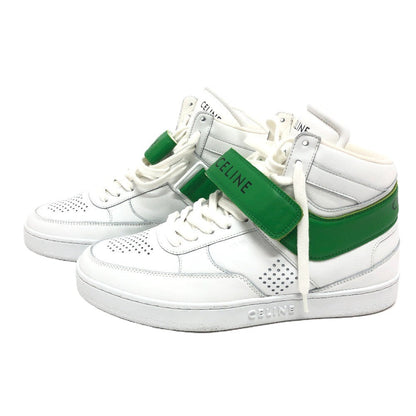CELINE sneakers leather white velcro strap mens 39