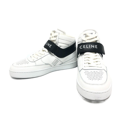 CELINE sneakers leather white velcro strap mens 39
