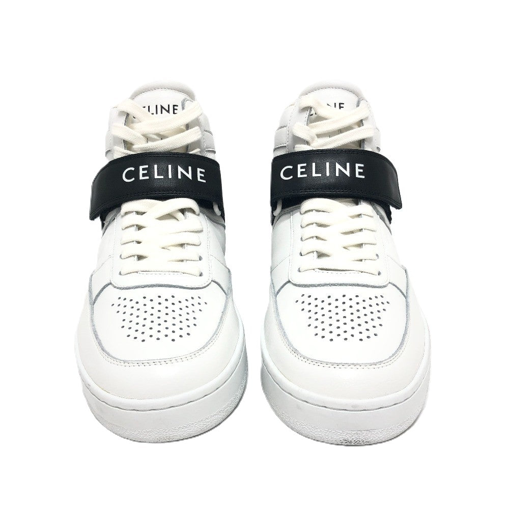 CELINE sneakers leather white velcro strap mens 39