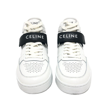CELINE sneakers leather white velcro strap mens 39
