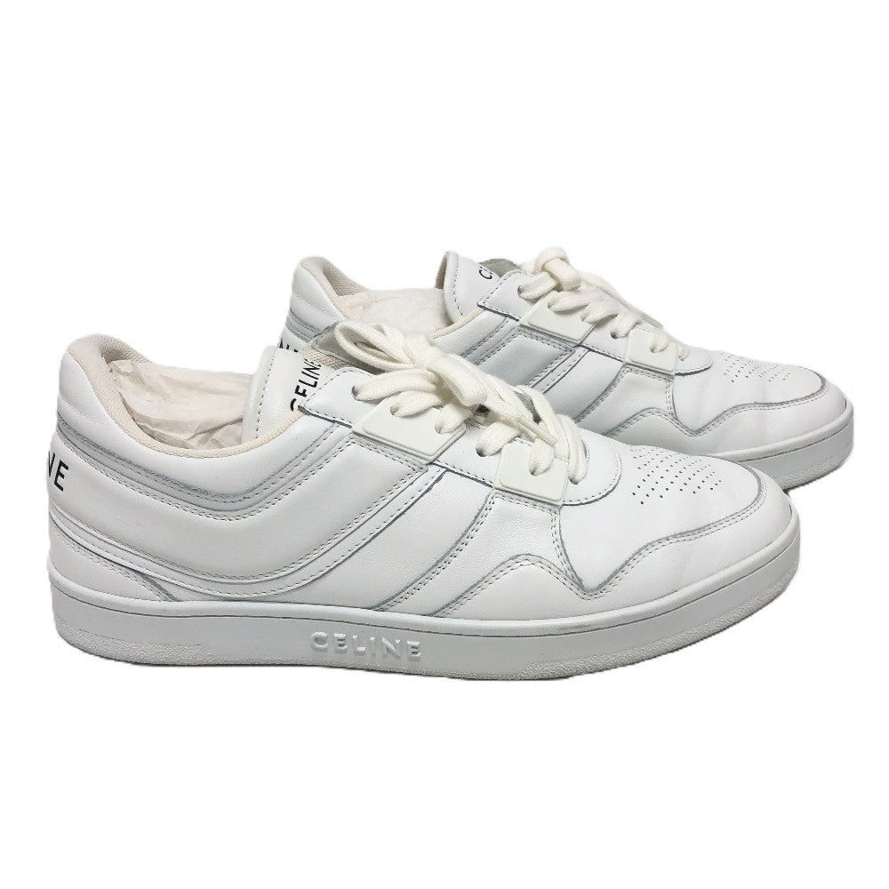 CELINE sneakers leather white block mens 40