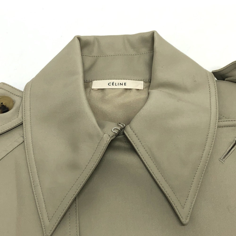 CELINE trench coat 28V36-6073 cotton beige Trench coat mastic Double face Women 34
