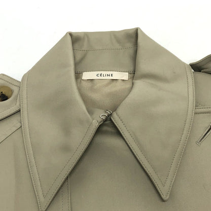 CELINE trench coat 28V36-6073 cotton beige Trench coat mastic Double face Women 34