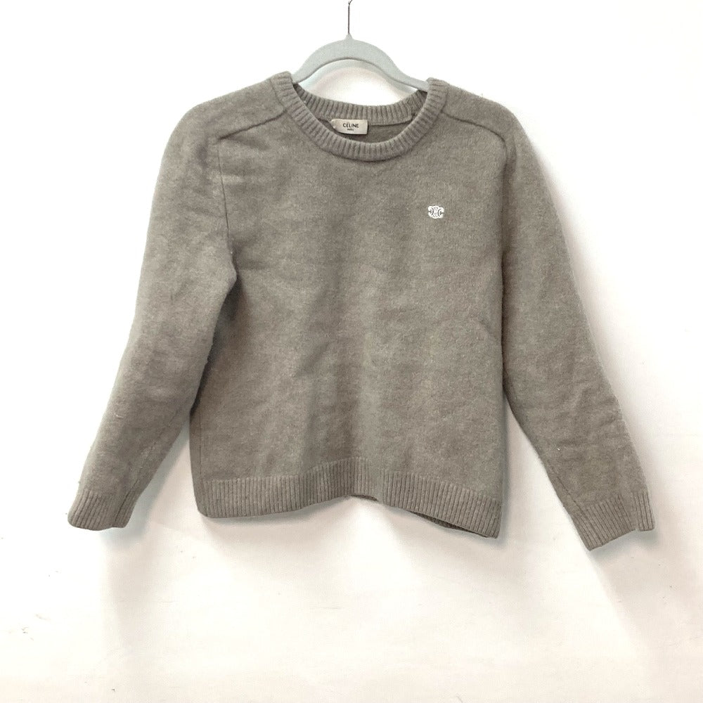 CELINE sweater Wool / cashmere beige Macadam Triomphe Women XXL