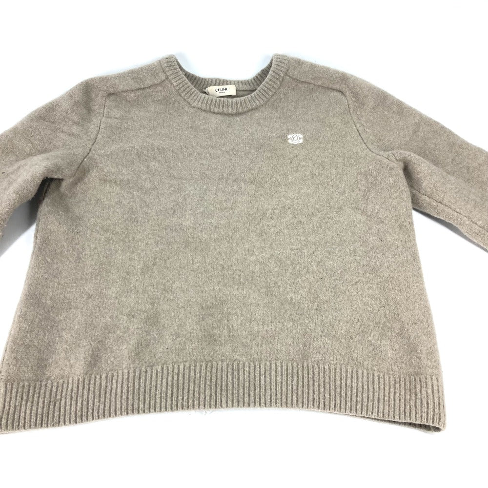 CELINE sweater Wool / cashmere beige Macadam Triomphe Women XXL