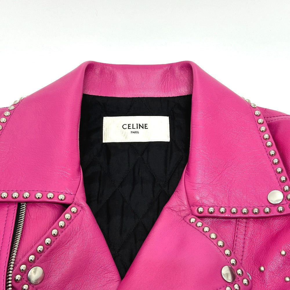 CELINE Jacket 29AJC756Q leather pink Edith Slimane Custom Order mens 48