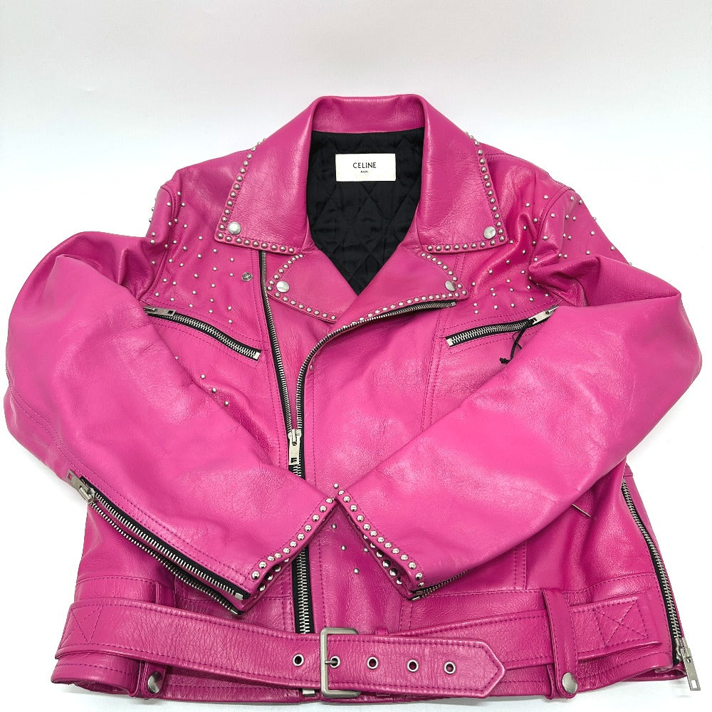 CELINE Jacket 29AJC756Q leather pink Edith Slimane Custom Order mens 48