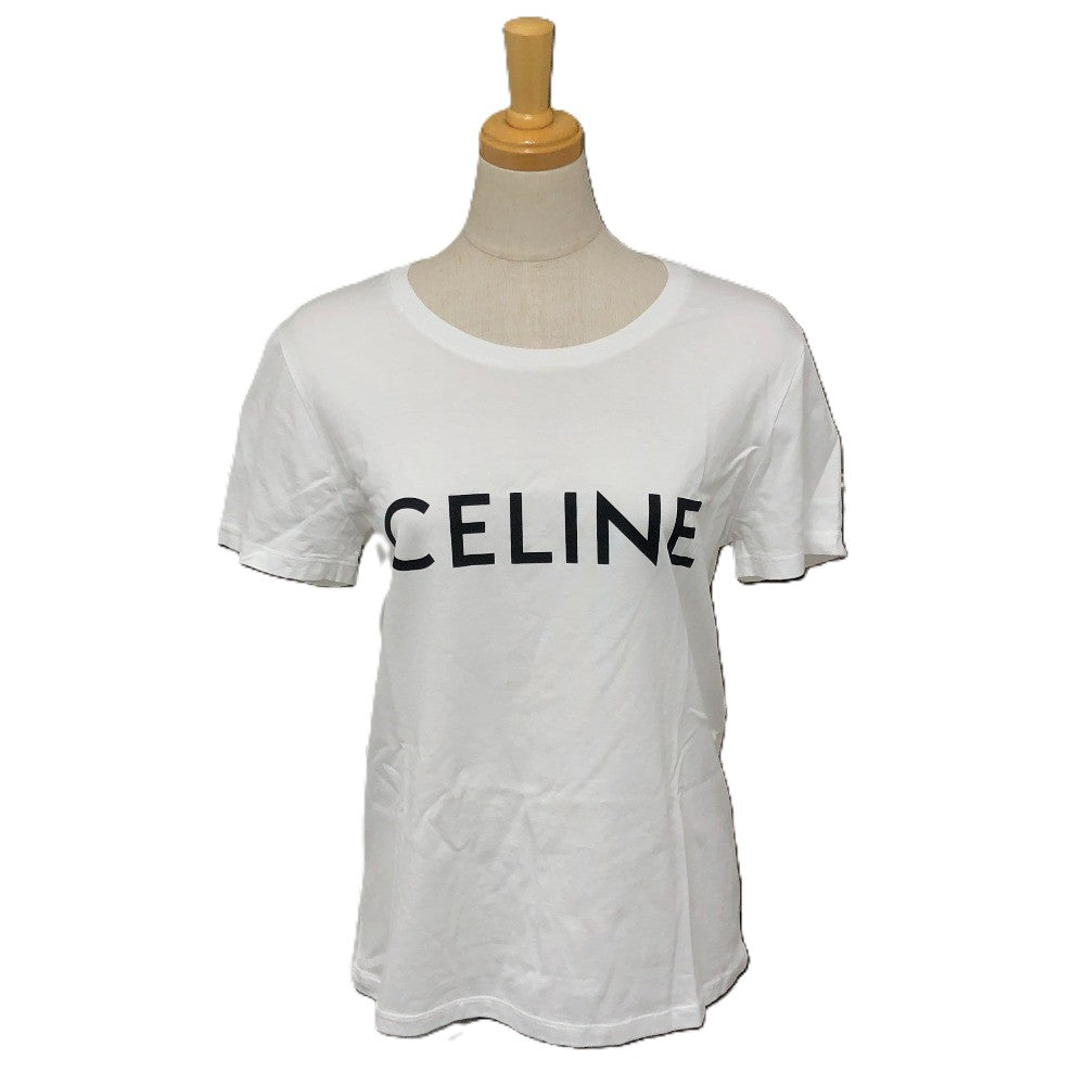 CELINE Short sleeve T-shirt 653N 2AWB6 cotton white logo Women M