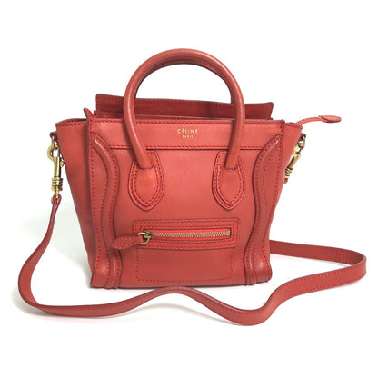CELINE Handbag 168243 leather Red Nano Shopper Luggage Women