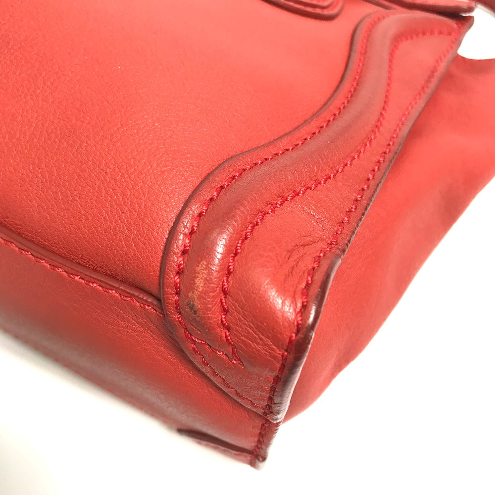 CELINE Handbag 168243 leather Red Nano Shopper Luggage Women