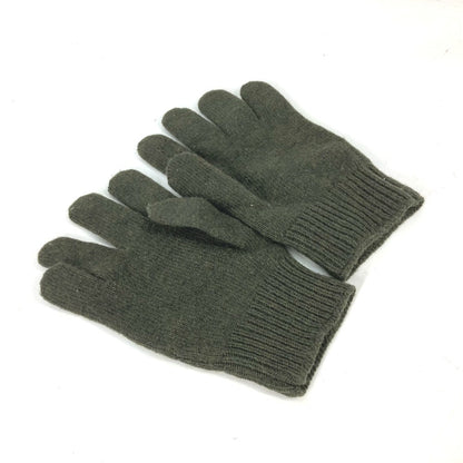 CELINE Glove 2AC55588S wool khaki logo embroidery mens S