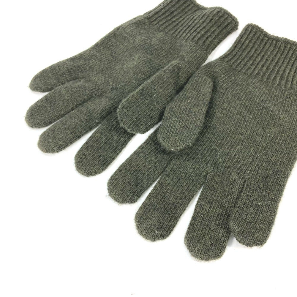 CELINE Glove 2AC55588S wool khaki logo embroidery mens S