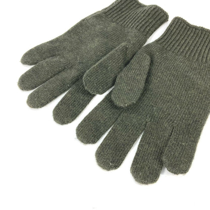 CELINE Glove 2AC55588S wool khaki logo embroidery mens S