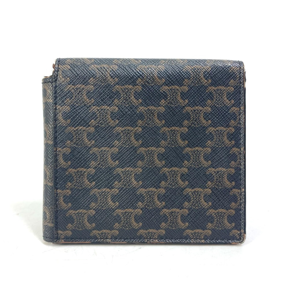CELINE Folded wallet leather Brown Card Case triomphe wallet mens