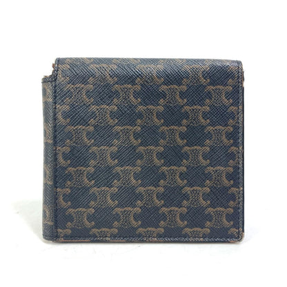 CELINE Folded wallet leather Brown Card Case triomphe wallet mens
