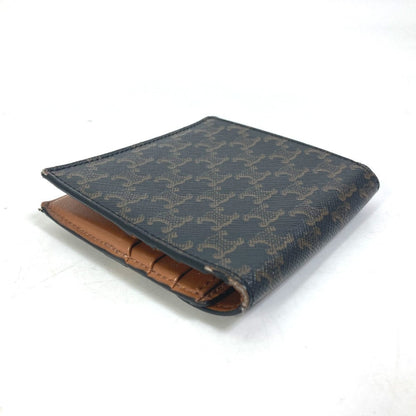 CELINE Folded wallet leather Brown Card Case triomphe wallet mens