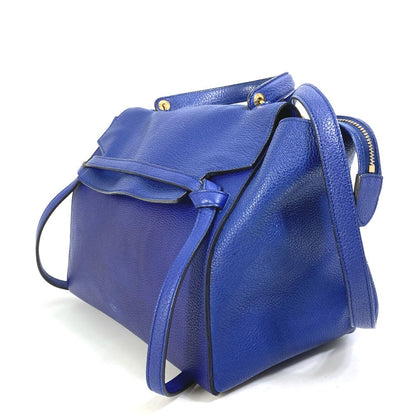 CELINE Shoulder Bag leather blue Handbag Belt bag Women