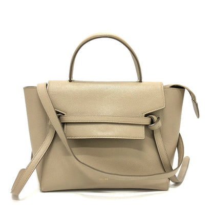 CELINE Handbag 189153 leather beige 2WAY handbag Women