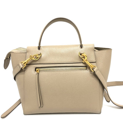 CELINE Handbag 189153 leather beige 2WAY handbag Women