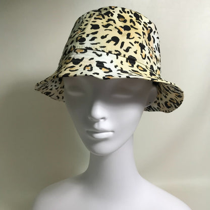 CELINE hat cotton Yellow beige type Gregory Edwards Leopard unisex(Unisex) M 59