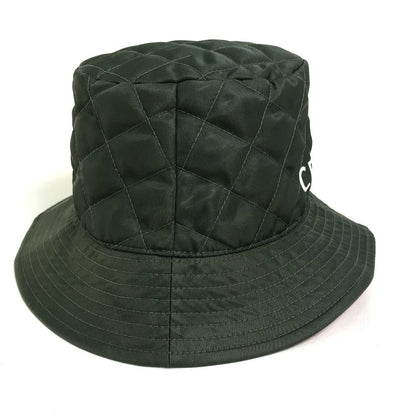 CELINE hat 2AUB8930C Nylon Khaki x Orange quilting logo Women S