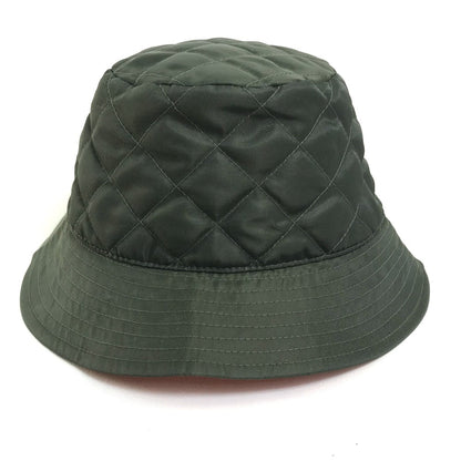 CELINE hat 2AUB8930C Nylon Khaki x Orange quilting logo Women S