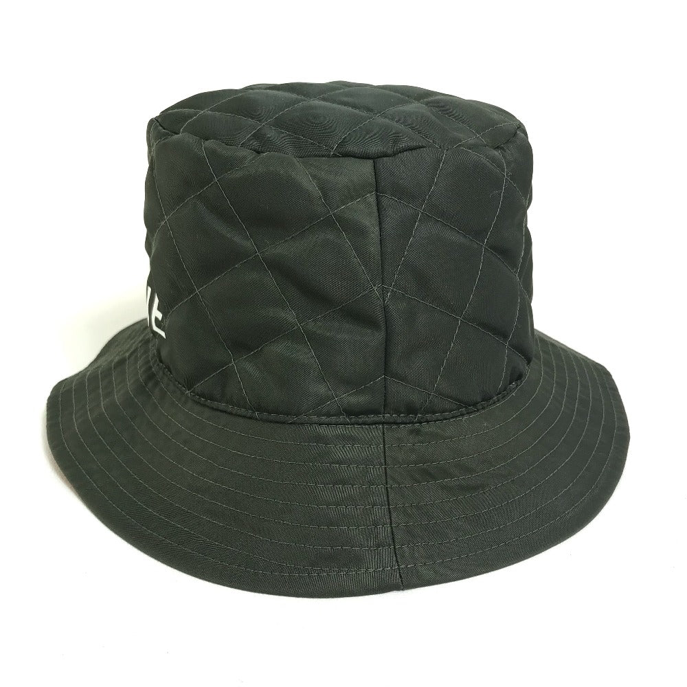 CELINE hat 2AUB8930C Nylon Khaki x Orange quilting logo Women S
