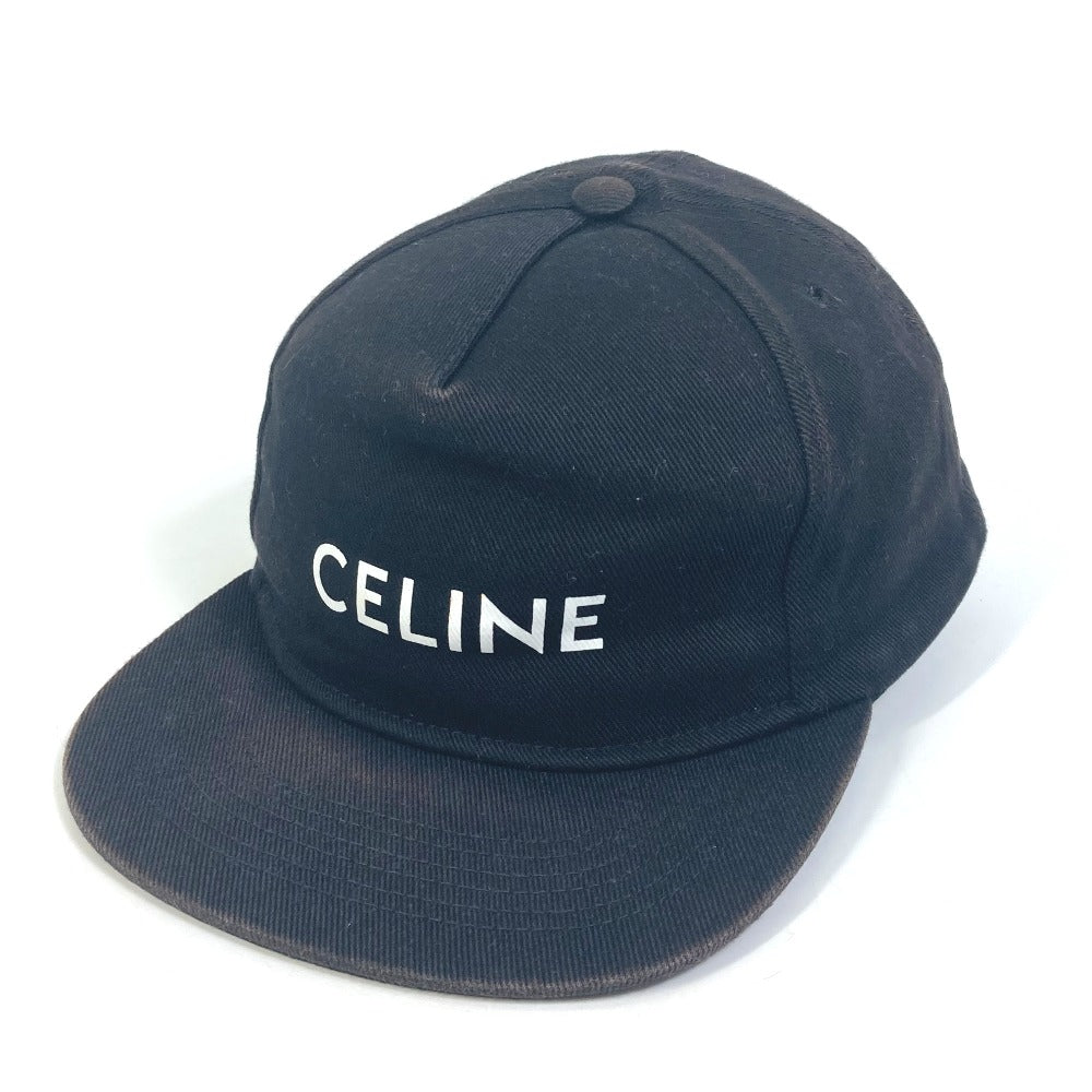 CELINE cap cotton black hat logo hat