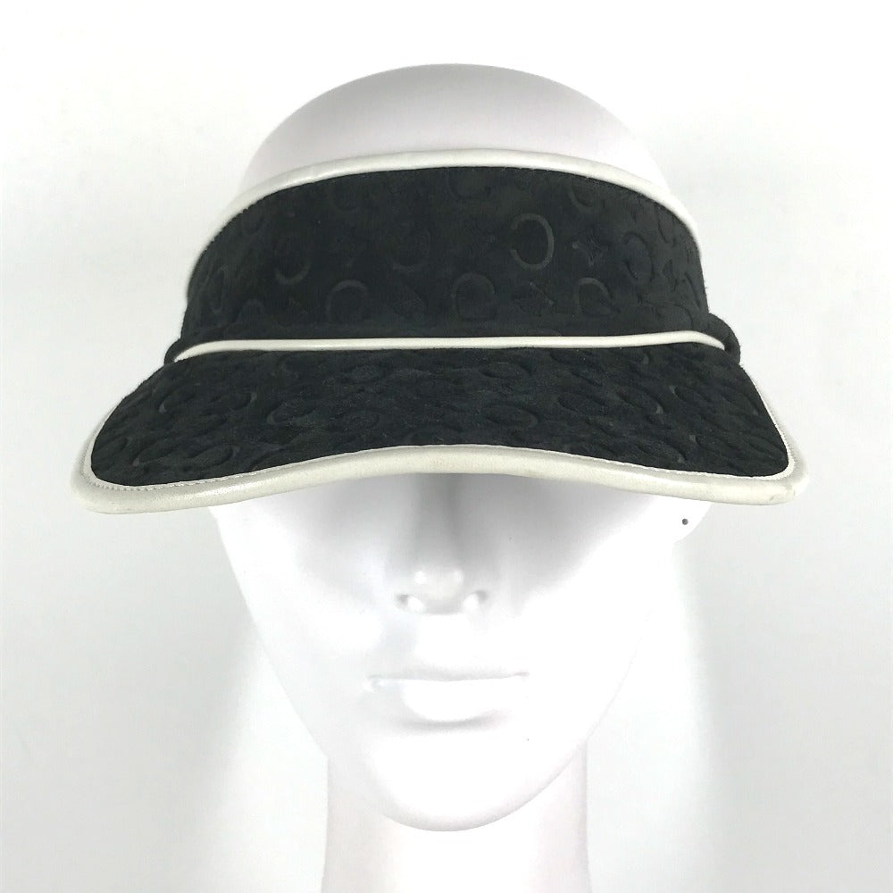 CELINE Sun visor Leather / suede black Triomphe Women