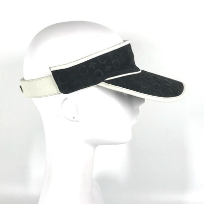 CELINE Sun visor Leather / suede black Triomphe Women