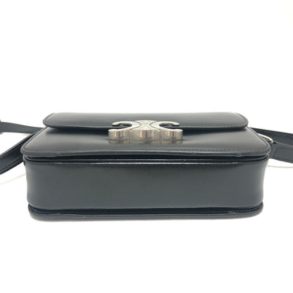 CELINE Shoulder Bag leather black Triomphe Women