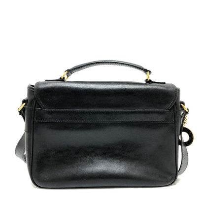 CELINE Shoulder Bag leather black Circle charm Women