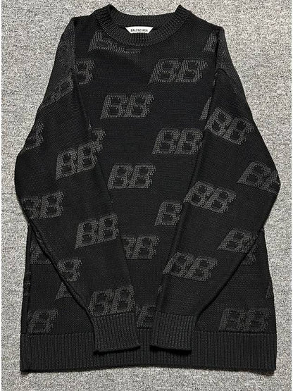 Luxury Balenciaga Trending 2025 BB embroidered logo knit