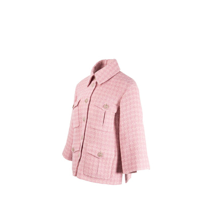 Chanel Size 34 19B Detailed Button Jacket Wool Pink