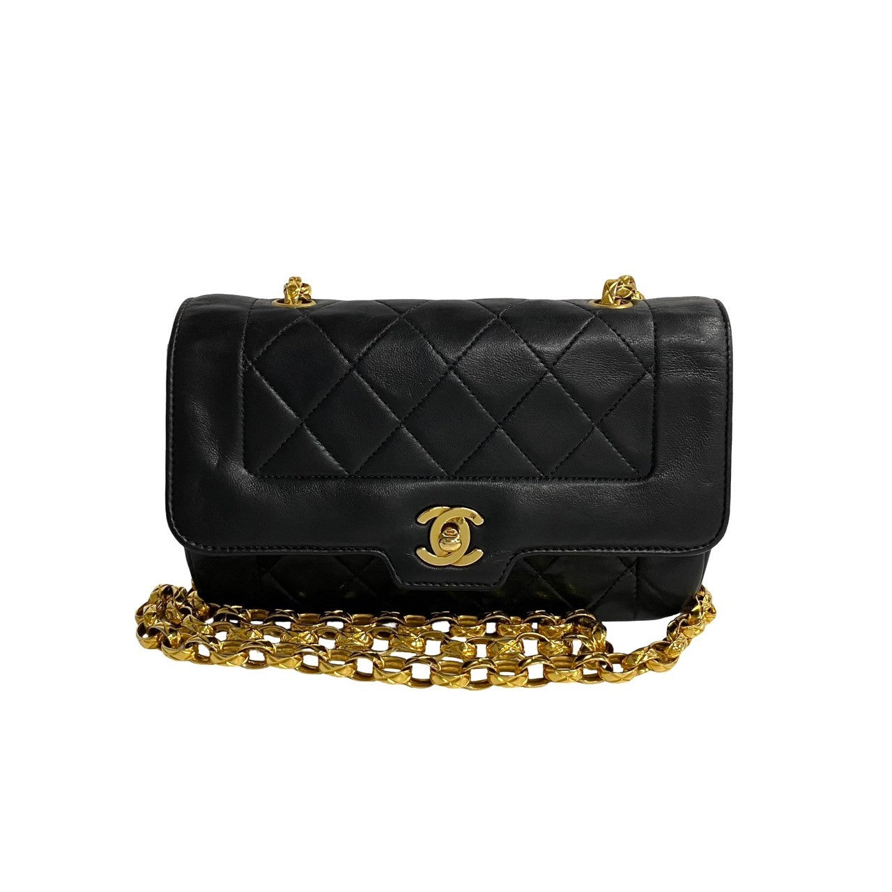 CHANEL Shoulder Bag lambskin black COCO Mark Matrasse Women