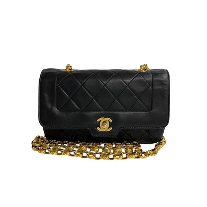 CHANEL Shoulder Bag lambskin black COCO Mark Matrasse Women
