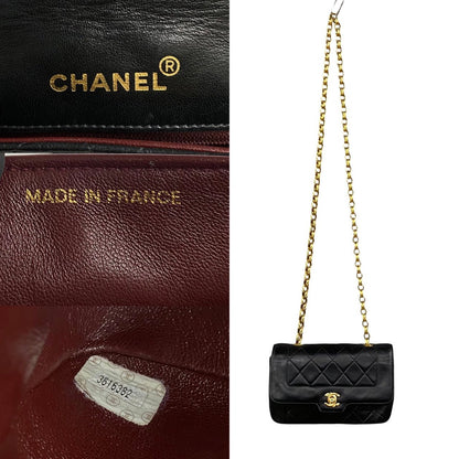 CHANEL Shoulder Bag lambskin black COCO Mark Matrasse Women