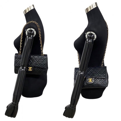 CHANEL Shoulder Bag lambskin black Double flap Matrasse Women