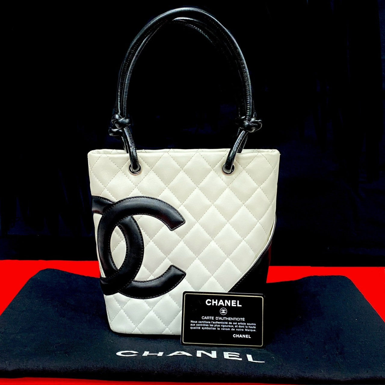 CHANEL Handbag leather black Cambon Small
