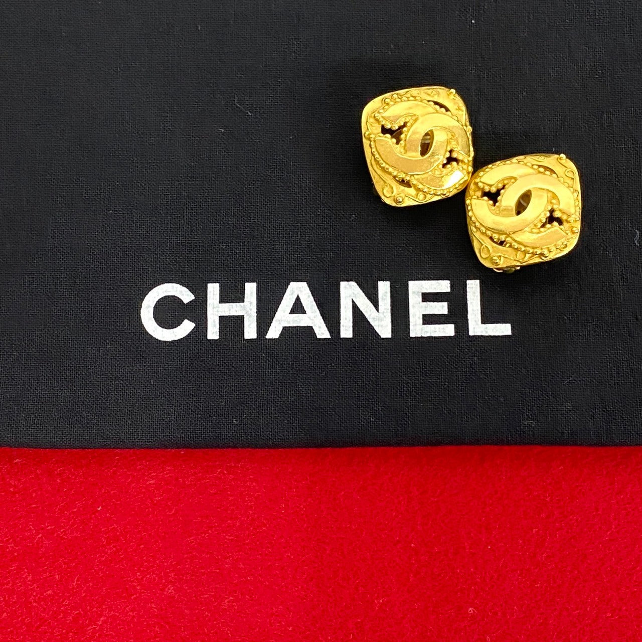 CHANEL Earring Gold Plated gold COCO Mark Women