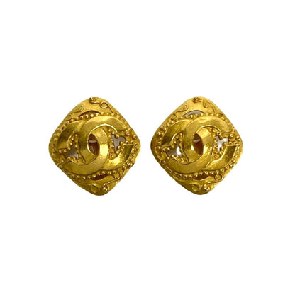 CHANEL Earring Gold Plated gold COCO Mark Women