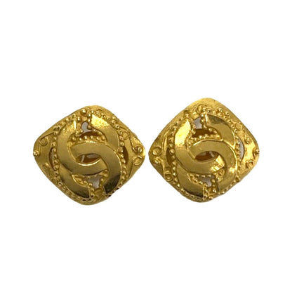 CHANEL Earring Gold Plated gold COCO Mark Women