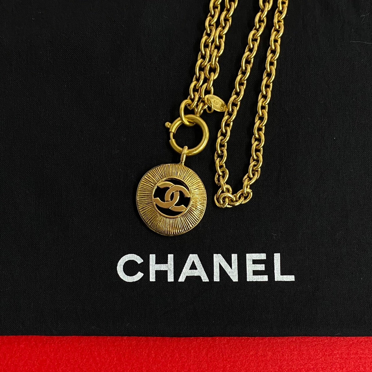 CHANEL Necklace Gold Plated gold COCO Mark Women