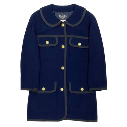 CHANEL setup Wool, Silk Navy COCO Mark Women 40