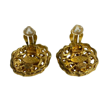 CHANEL Earring Gold Plated gold COCO Mark Women